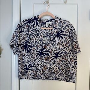 Joie Cropped Button Down Top